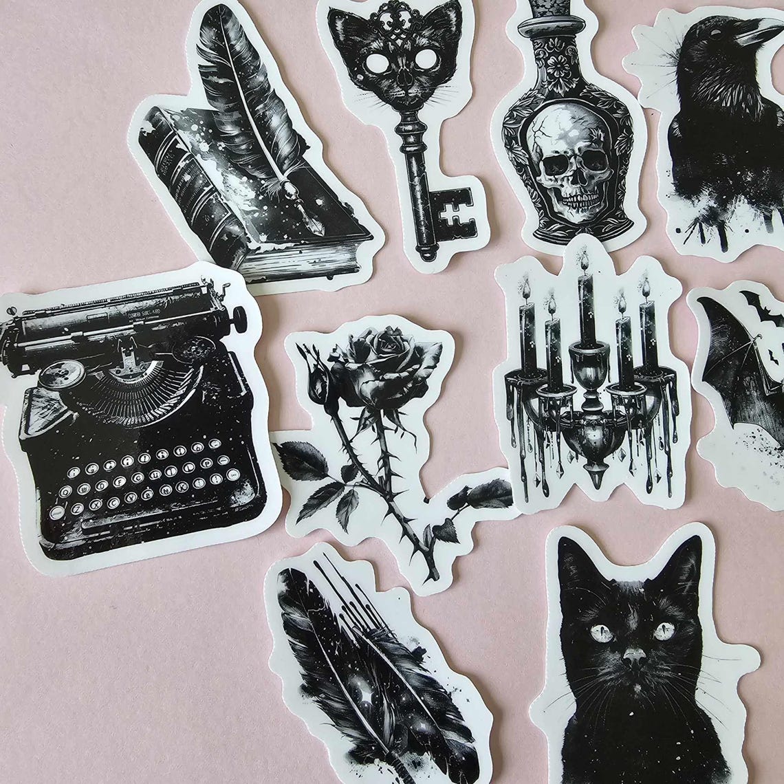 Dark Goth Style Vinyl Stickers X 10 ,dark Goth Stickers,dark Stickers ...