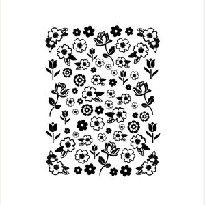 Sheet of flower shapes vinyl decals transfers various sizes 60+ - add to vinyls/bottles/frames/glasses/mugs/small plaques
