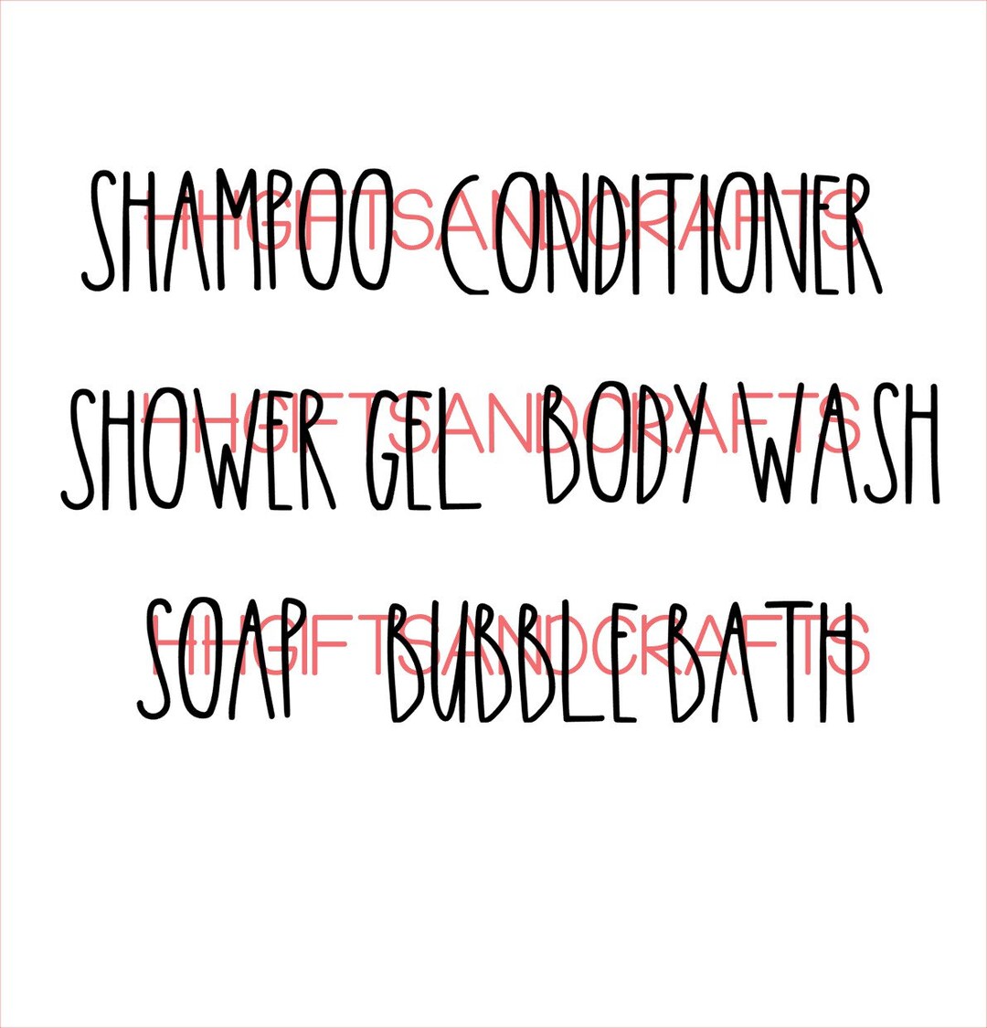 6 X Toiletry/bathroom Words Vinyl Decal Transfers Use on Reusable Pump