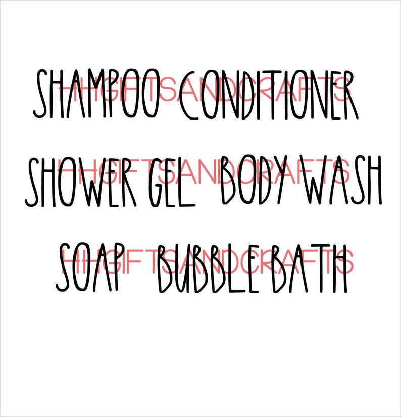 6 x Toiletry/bathroom words vinyl decal transfers use on Etsy