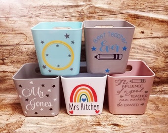 Personalised teacher/assistant/colleague pencil pot-accessory pot-teacher gift-pencil pot-thank you gift-end of term-desk tidy-gift xmas