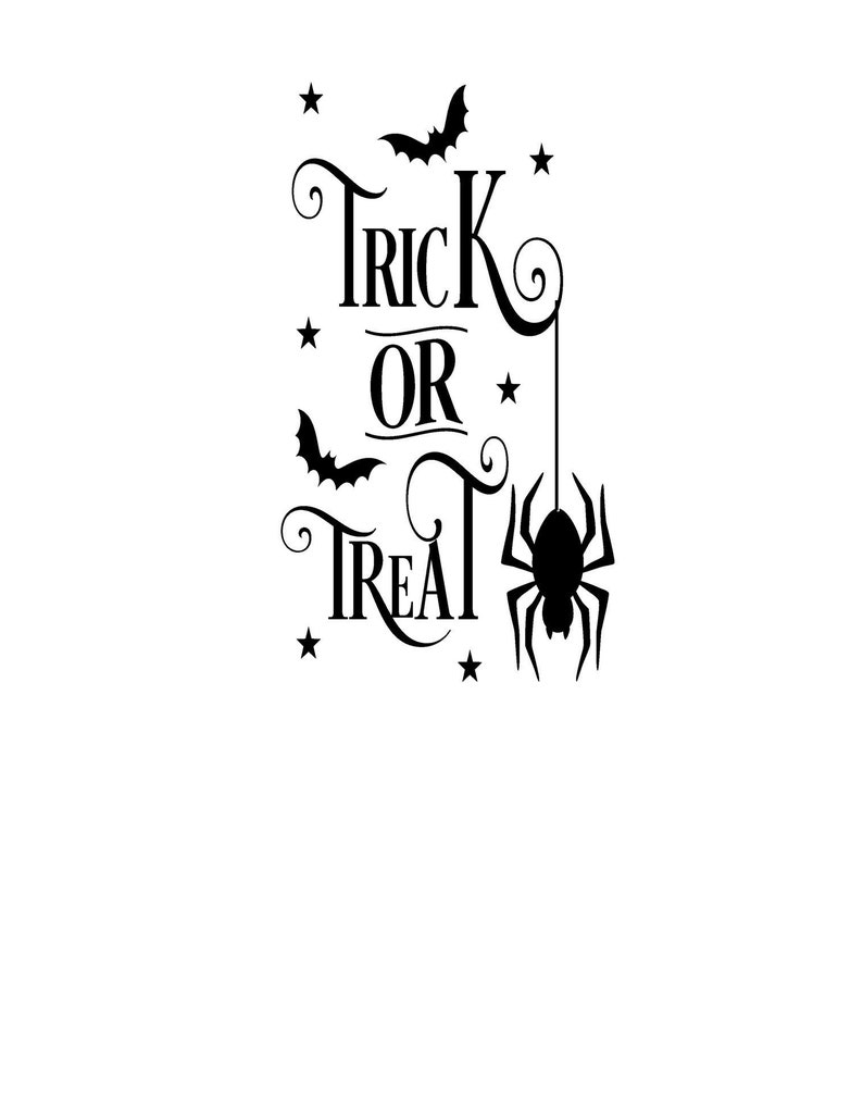 Trick or Treat - Vinyl Transfer Decal for wine bottles/bottles/vases/gift/light bottle - halloween