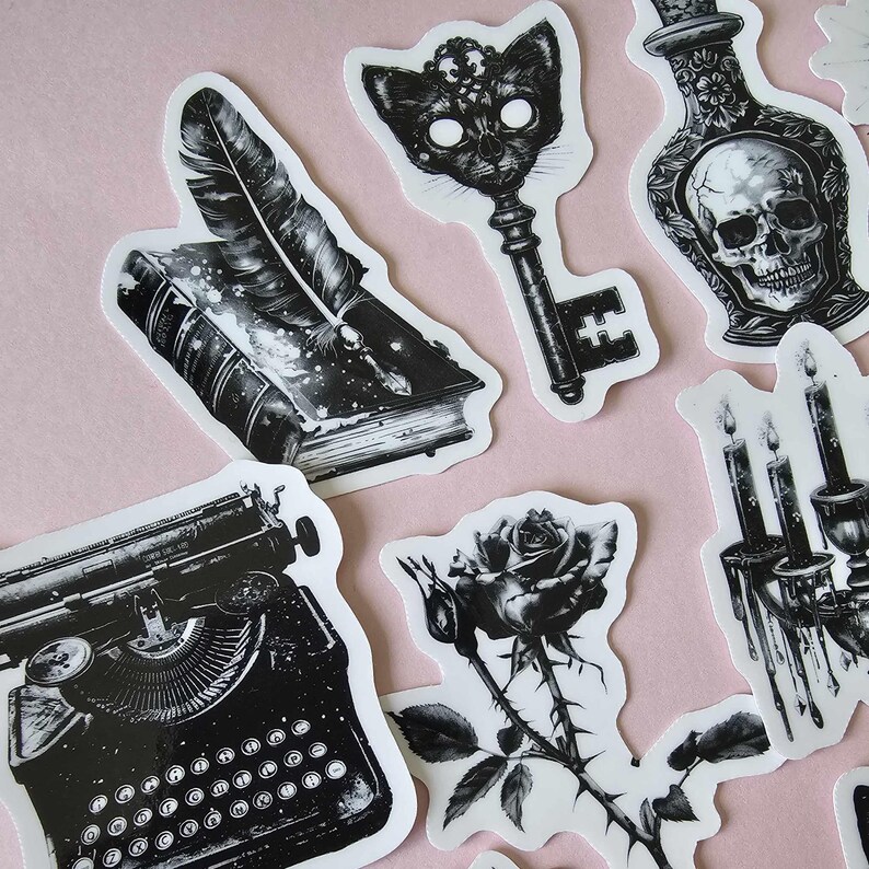 Dark Goth Style Vinyl Stickers X 10 ,dark Goth Stickers,dark Stickers ...