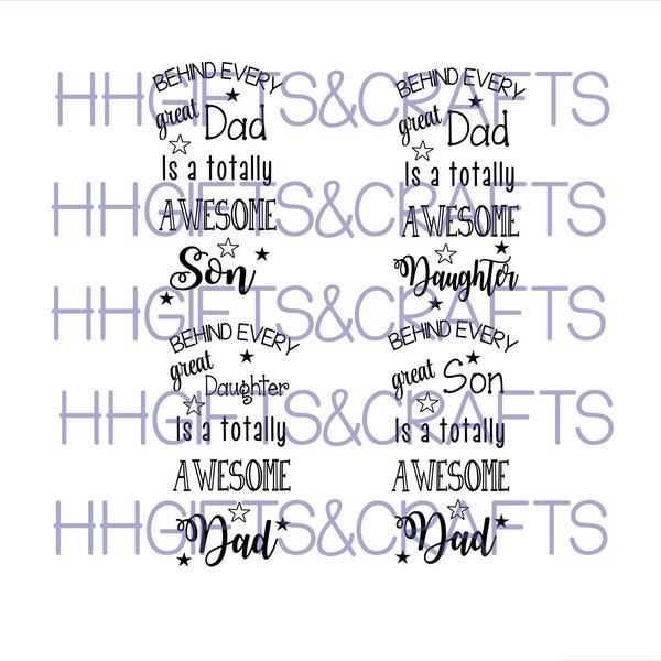 Behind every great dad is an awesome son/daughter vinyl decal transfer- for wine bottles/choose colour/fathers day/best day/vinyl decal