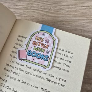 Bookish magnetic bookmark - life is better-book lover-gift-book accessory-readers gift-page mark-book club-bookish gift-gift under five poud