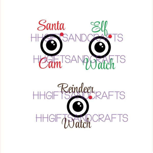 Santa Cam, Reindeer Watch, Elf Watch vinyl decal transfers x 1 - make baubles, decorations, christmas, santa elf cam - choice of 3