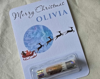 Personalised money holder card-christmas money gift-money holder gift-personalised-xmas money-kids-grandchildren money gift-sleigh design