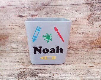 Personalised pencil/craft/painting brushes pot - gift/birthday/bedroom/kitchen/ choice of 2 designs - personalised storage