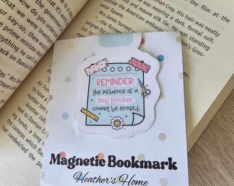 The Influence of a good teacher- magnetic bookmark-readers gift-bookish gift-under five pound-school gift-end of term-teacher appreciation