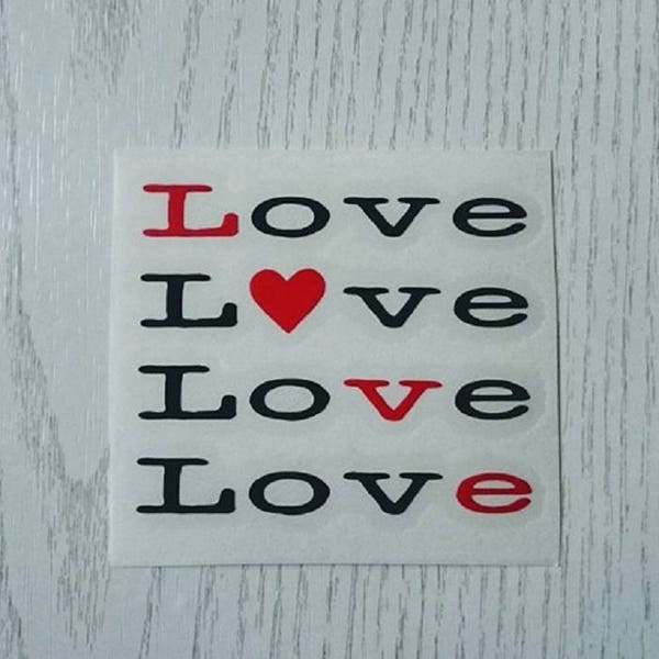 Love love love love wine vinyl decal/transfer X 2 ideal for glasses/love/valentines day/birthday/make your own gifts - choice of colours