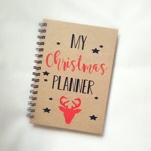 Christmas Planner A5 notebook - 4 designs - notes for christmas gifts/dinner ideas/hand finished image 1