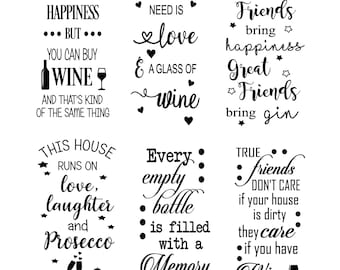 FRIENDS VINYL DECAL FOR WINE BOTTLE VASES AND MORE!