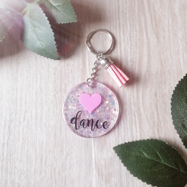 Love dance -keyring -dancer gift - love to dance -dance teacher gift-dance ballet keyring - dance lover gift-stocking filler birthday favour