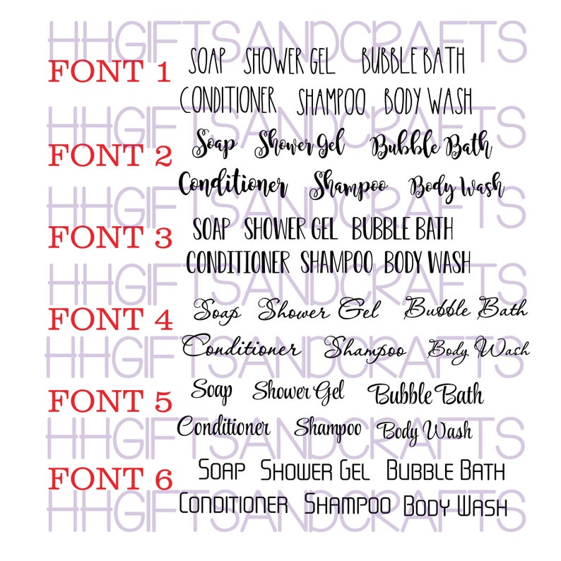 6 X Toiletry/bathroom Words Vinyl Decal Transfers Use on Etsy