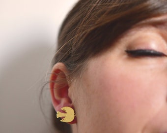 Picasso's bird earrings gilded brass