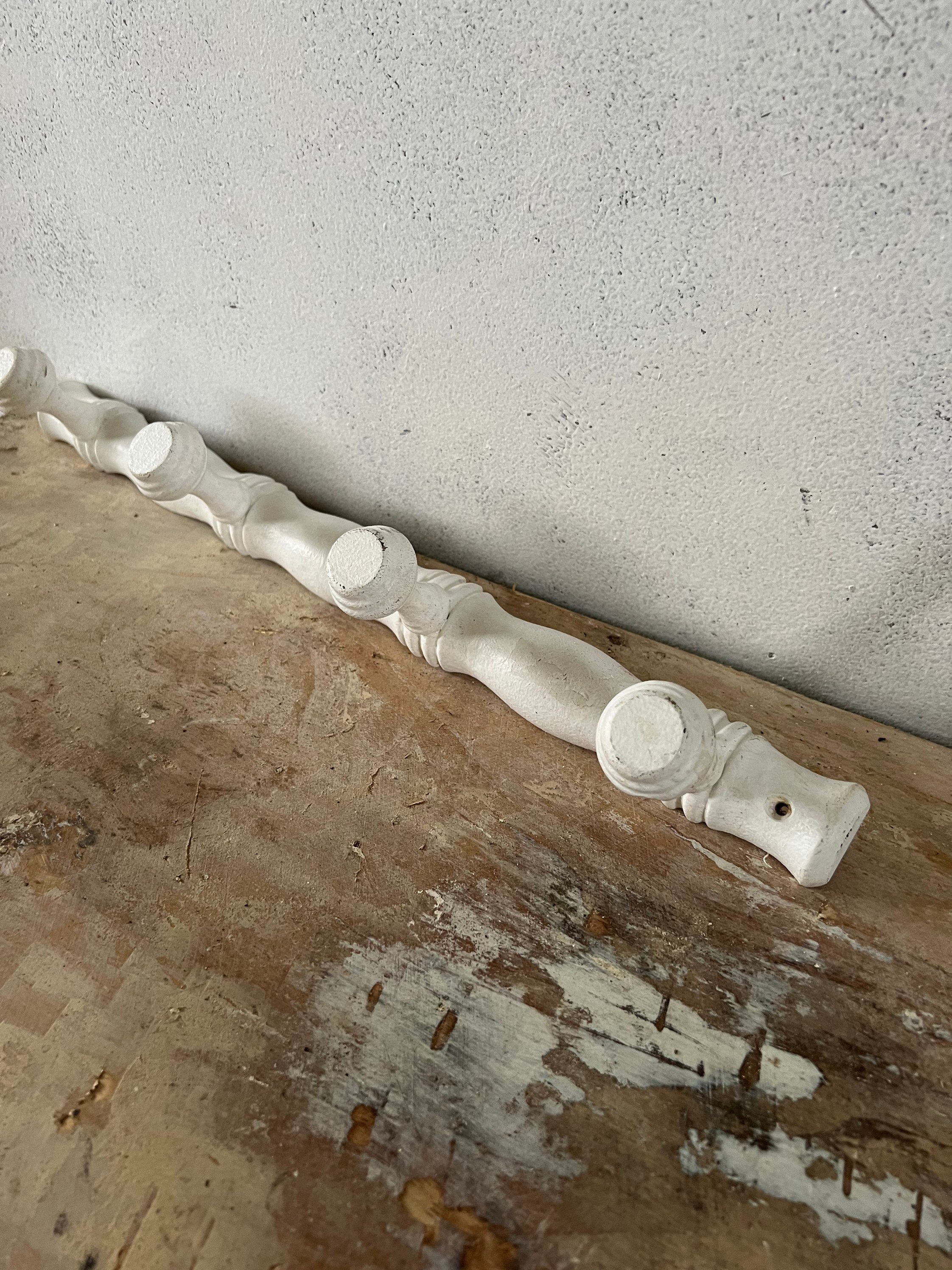 Porte Manteau Patère en Bois Vintage Blanc