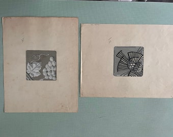 Set of 2 old drawings