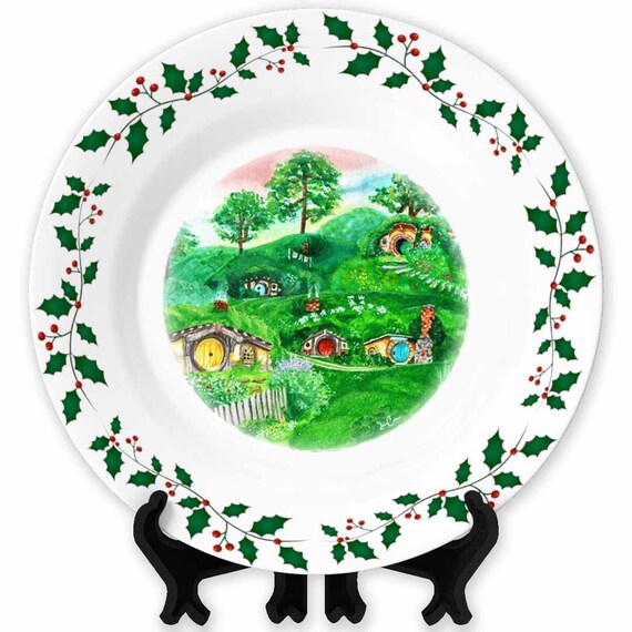 The Shire Hobbiton Painting Dining And Decoration Plate Etsy