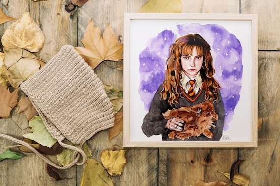 Hermione Granger Watercolor Painting Art Print