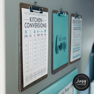 Kitchen measurement conversion chart, kitchen decor, baking conversion, personalized with name Printable wall art, chalkboard print image 3