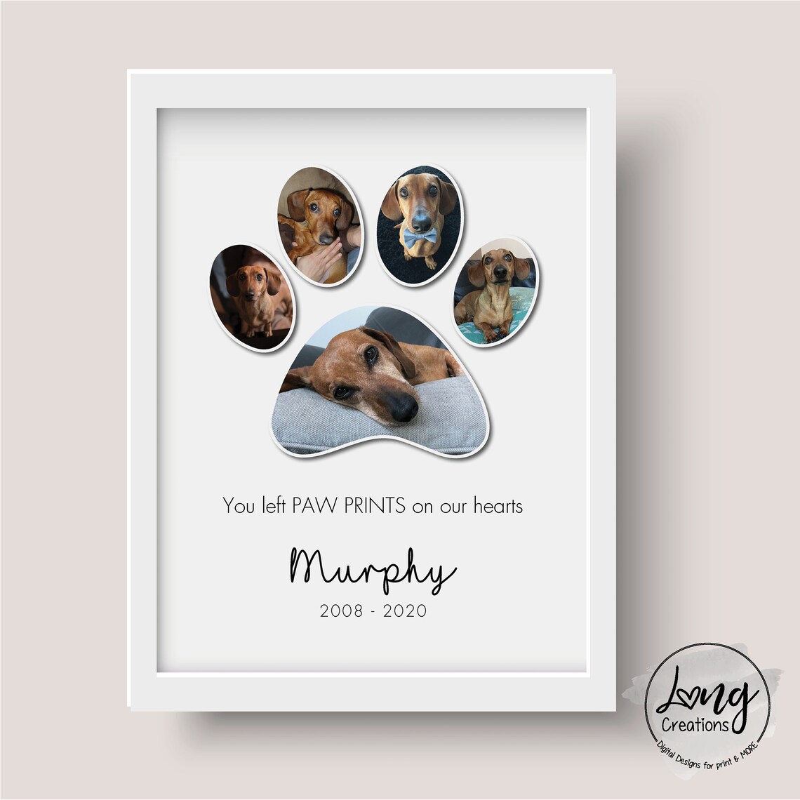 Custom pet memorial dog / cat loss gift Pet Bereavement Etsy