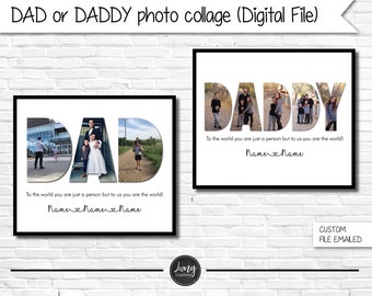 DAD photo collage - father's day gift - custom DIGITAL FILE - gift for dad / Daddy - photo design for dad - Digital file emailed