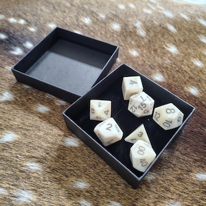 Polyhedral dice - D&D- DnD- Roleplaying- Genuine Buffalo bone dice with carved  numbers.