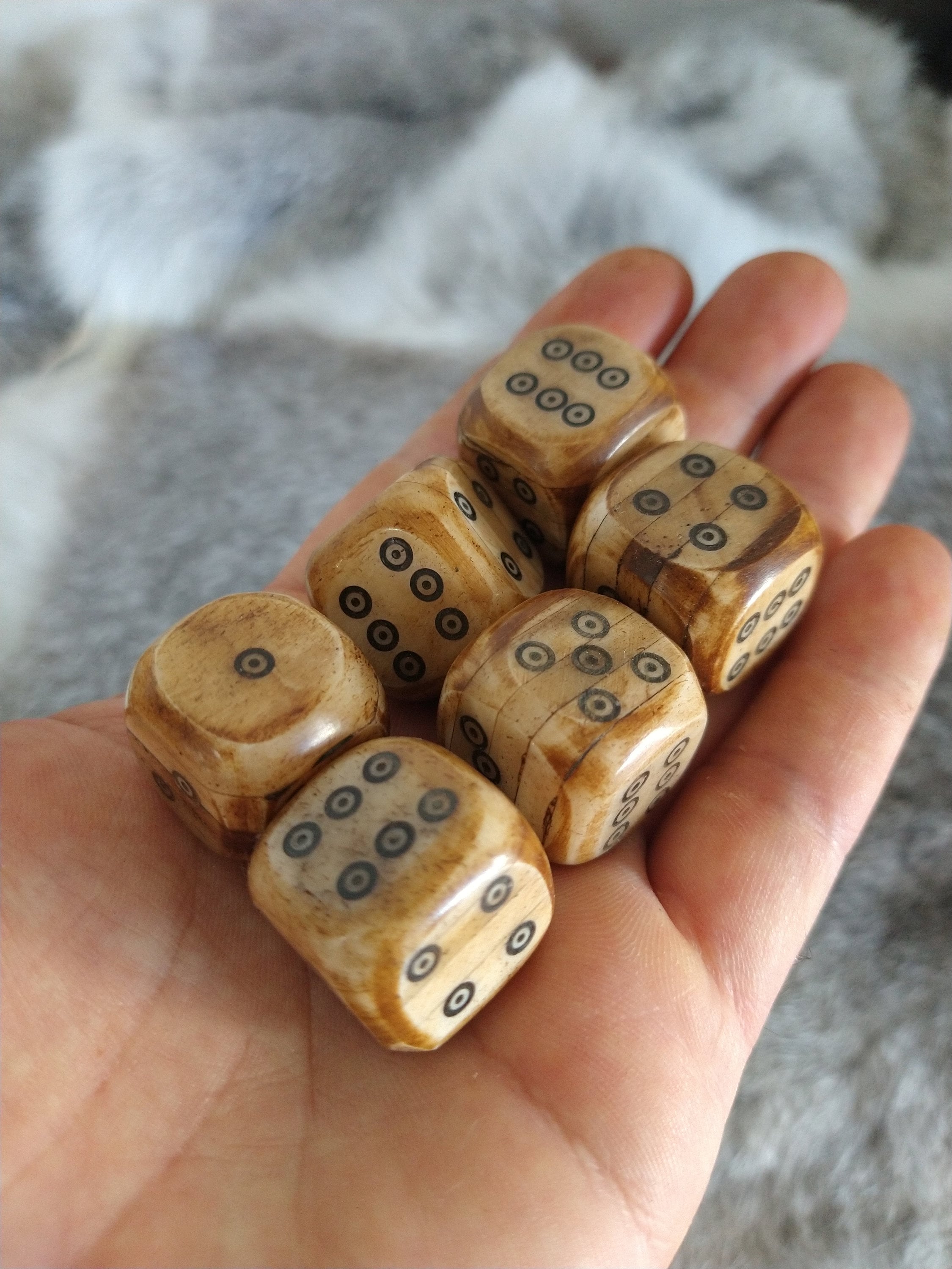 Zilch / Yahtzee / Dice Game - Genuine Buffalo Bone Dice With