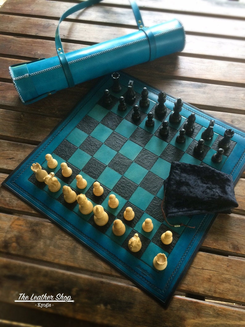 Rollup Portable Leather Chess Set CUSTOM VARIATIONS Etsy