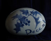 Vase, porcelain blue white, winter holiday flower