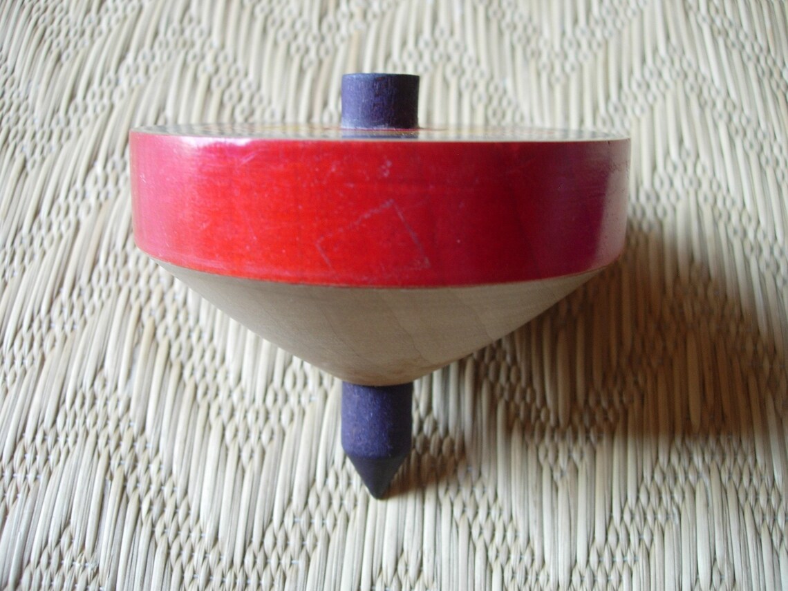 Koma Japanese Spinning Top vintage traditional wooden toy Etsy