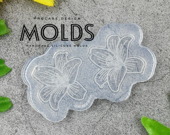 Lily earrings silicone Mold, Resin mold, Shiny mold, Resin craft, Silicone mold for resin, earring mold, earrings mold, flower earring mold
