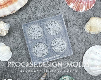 Sand dollar earrings silicone Mold, Resin mold, Shiny mold, Resin craft, Silicone mold for resin, earring mold, earrings mold, stud earring