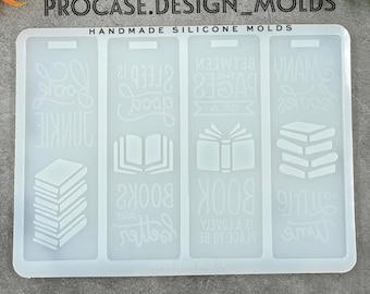Bookmark mold #A (1 Design/each),  bookmark mold, resin bookmark mold, book mold, note mold,  resin mold, resin diy mold, uv resin mold