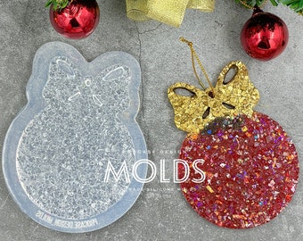 Druzy Christmas ball ornament mold #2, Silicone mold, Resin mold, Shiny mold, Silicone mold for resin, silicone mold, ornament mold,