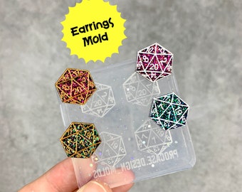 D20 Dice mold l Resin Dice Mold l Silicone Dice Mold l Dice lover mold l D20 mold l Dice 20 1UP l Dice Mold l Dice Molds For Resin l RPG