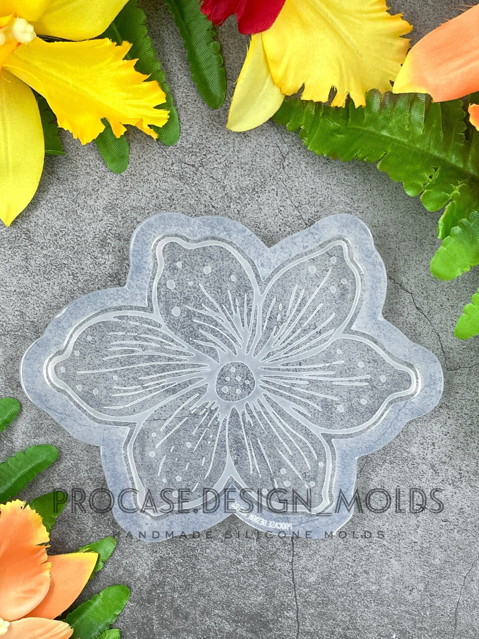 5 flower coaster mold Silicone mold Resin mold Shiny Etsy