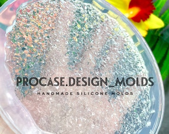 Druzy Geode coaster mold(4.5"), Silicone mold, Resin mold, druzy mold, Silicone mold for resin, silicone mold, resin coaster, crystal mold