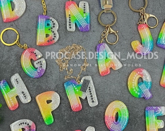 A-Z Alphabet Resin Mold for Name Keychains | Silicone Letter Mold | DIY Personalized Gifts | UV Resin Jewelry Mold l Abstract  letter resin