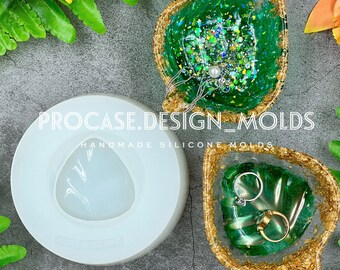 Leaf trinket bowl mold, Resin mold, Shiny mold, Resin craft, Silicone mold for resin, earring mold, trinket mold, jewelry mold, bowl mold