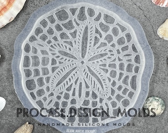 5” Sand dollar coaster mold, Silicone mold, Resin mold, Shiny coaster mold, Silicone mold for resin, coaster mold