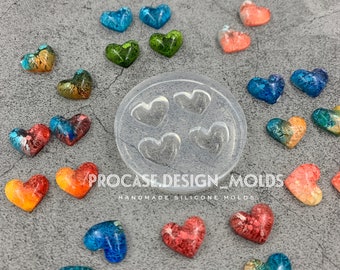 Heart earring mold, Resin mold, Shiny mold, Resin craft, Silicone mold for resin, earring mold, earrings mold, heart mold, stud earring