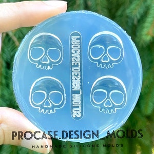 Skull Stud Earring Mold - Ghost Silicone Mold - Halloween Mold Foe Resin - Sugar Skull - Ghost UV Resin Mold - Stud Earring Mold - Face Mold
