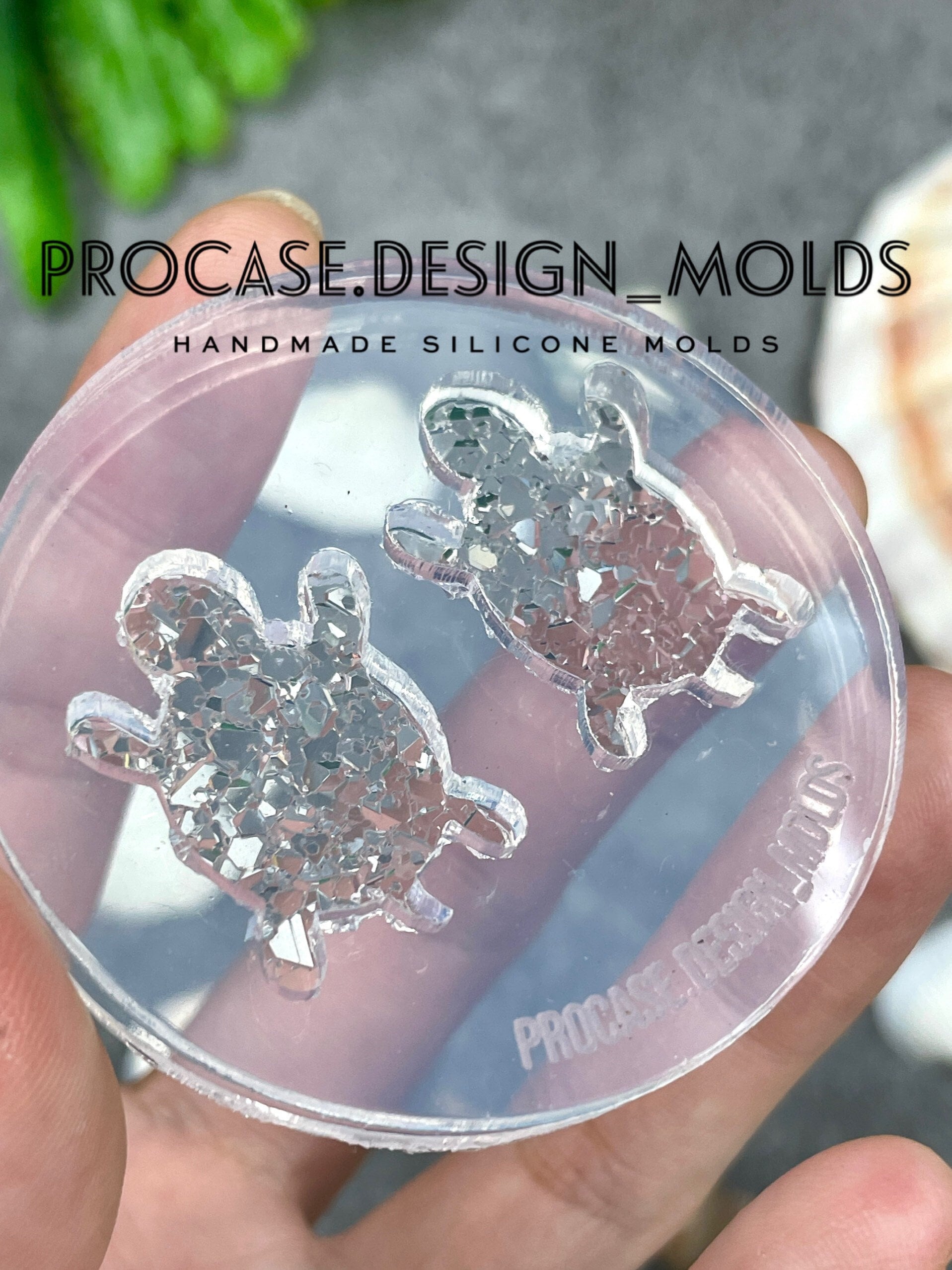 Druzy turtle earrings mold, Resin mold, Resin craft, Silicone mold for resin, earring mold, earrings mold, stud earring, druzy mold