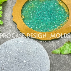 Druzy texture silicone mold size 4.7 inches, inside mold, Druzy, druzy mold, druzy silicone mold, crystal mold,crystal texture, Inlay mold,