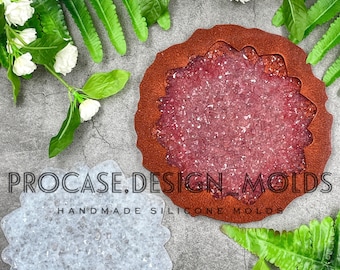 Druzy texture silicone mold size 5.5 inches, inside mold, Druzy, druzy mold, druzy silicone mold, crystal mold,crystal texture, Druzy