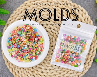 Mixed fruit fimo slices- polymer clay slices - 10 grams / bag