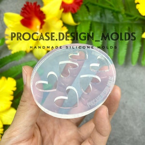 Heart earring mold, Resin mold, Shiny mold, Resin craft, Silicone mold for resin, earring mold, earrings mold, Jewelry mold, resin earrings