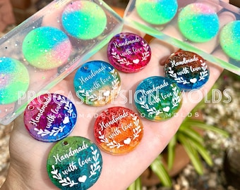 Handmade with love mold,Thank you tags mold, Silicone mold, Resin mold, Shiny mold, Resin craft, Silicone mold for resin, craft tags, tag