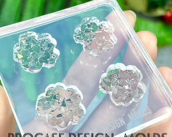 Druzy flower earrings mold, Resin mold, Resin craft, Silicone mold for resin, earring mold, earrings mold, stud earring, druzy mold